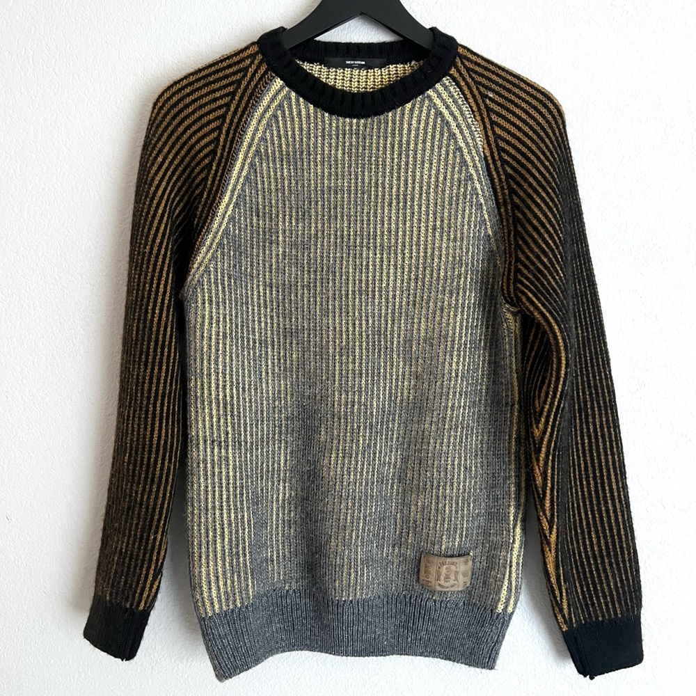 Takeshy Kurosawa Men’s Crewneck Sweater in Gray, Brown, Black